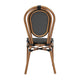 Black/Natural Frame |#| All-Weather Commercial Paris Chair with Natural Metal Frame-Black
