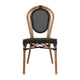 Black/Natural Frame |#| All-Weather Commercial Paris Chair with Natural Metal Frame-Black