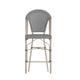 Black & White/Light Natural Frame |#| All-Weather Commercial Paris Stool with Light Natural Metal Frame-Black/White