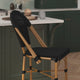 Black/Natural Frame |#| All-Weather Commercial Paris Stool with Natural Metal Frame-Black