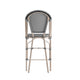 Black & White/Light Natural Frame |#| All-Weather Commercial Paris Stool with Light Natural Metal Frame-Black/White