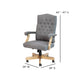 Gray Fabric/Driftwood Frame |#| Gray Fabric Classic Executive Swivel Office Chair with Driftwood Base-Task Chair