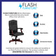 Black LeatherSoft/Mahogany Frame |#| Martha Washington Black LeatherSoft Executive Swivel Office Chair with Arms