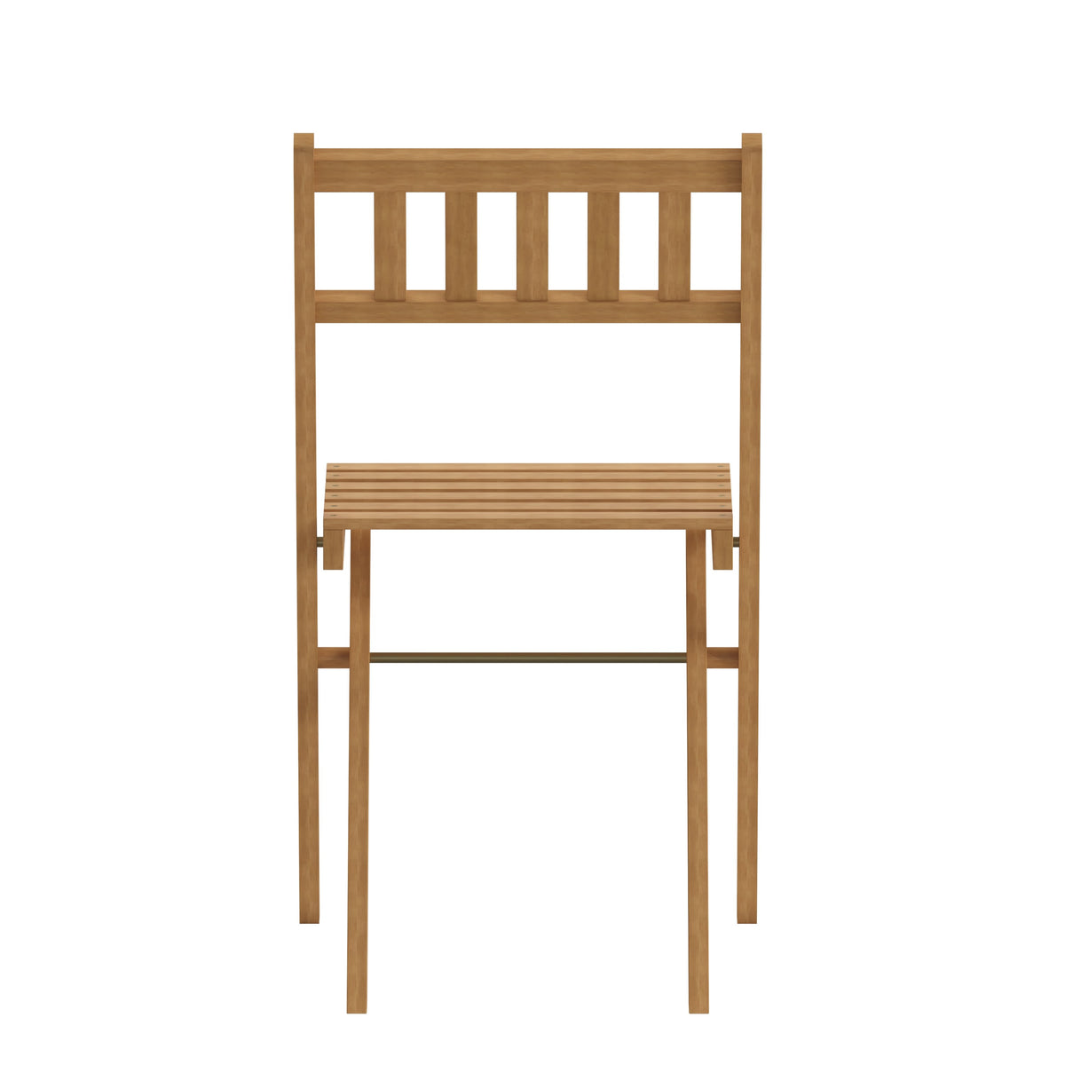 Indoor/Outdoor Solid Acacia Wood Folding Bistro Chairs in Natural - Set of 2