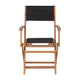 2PK All-Weather Acacia Wood and Mesh Folding Bistro Armchairs - Natural/Black
