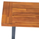 Indoor/Outdoor Solid Acacia Wood Slat Top Bench with Wood Legs - Natural/Black