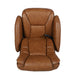 Brown |#| Brown LeatherSoft Massaging Multi-Position Recliner w/Side Pocket &Ottoman