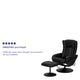 Black |#| Black LeatherSoft Massaging Multi-Position Recliner w/Side Pocket &Ottoman