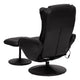 Black |#| Black LeatherSoft Massaging Multi-Position Recliner w/Side Pocket &Ottoman