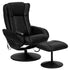 Massaging Multi-Position Plush Recliner with Side Pocket and Ottoman