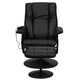 Black |#| Massaging and Heat Controlled Recliner & Ottoman Set in Black LeatherSoft