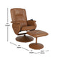 Brown |#| Brown LeatherSoft Massaging Adjustable Recliner w/Ottoman w/Side Pocket