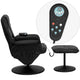 Black |#| Black LeatherSoft Massaging Adjustable Recliner w/Ottoman w/Side Pocket