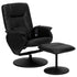 Massaging Multi-Position Recliner with Deep Side Pockets and Ottoman with Wrapped Base