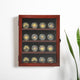 Mahogany,11.5"W x 2.75"D x 14"H |#| Wooden Medals Display Case with 3 Removable Shelves in Mahogany - 11x14