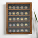 Rustic Brown,14.5"W x 2.75"D x 17.75"H |#| Wooden Medals Display Case with 4 Removable Shelves in Rustic Brown - 14.5x17.5