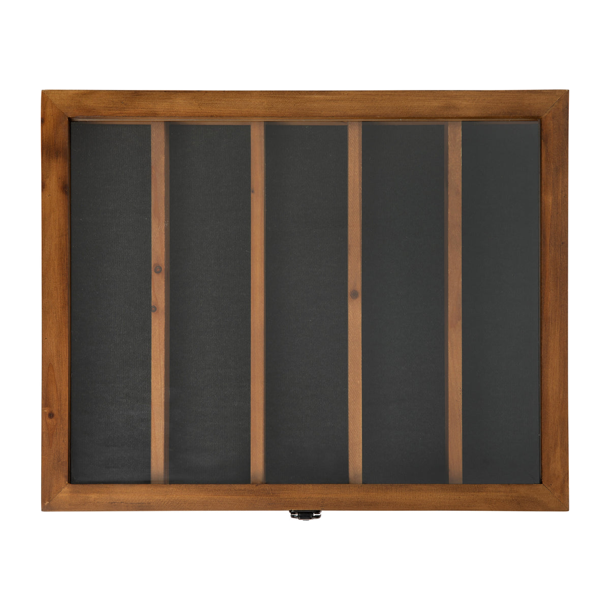 Rustic Brown,14.5"W x 2.75"D x 17.75"H |#| Wooden Medals Display Case with 4 Removable Shelves in Rustic Brown - 14.5x17.5