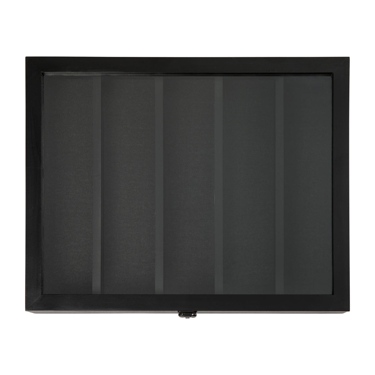 Black,14.5"W x 2.75"D x 17.75"H |#| Wooden Medals Display Case with 4 Removable Shelves in Black - 14.5x17.5
