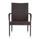 Espresso |#| Indoor/Outdoor Stacking Steel Framed Espresso Wicker Dining Armchairs - 4 Pack