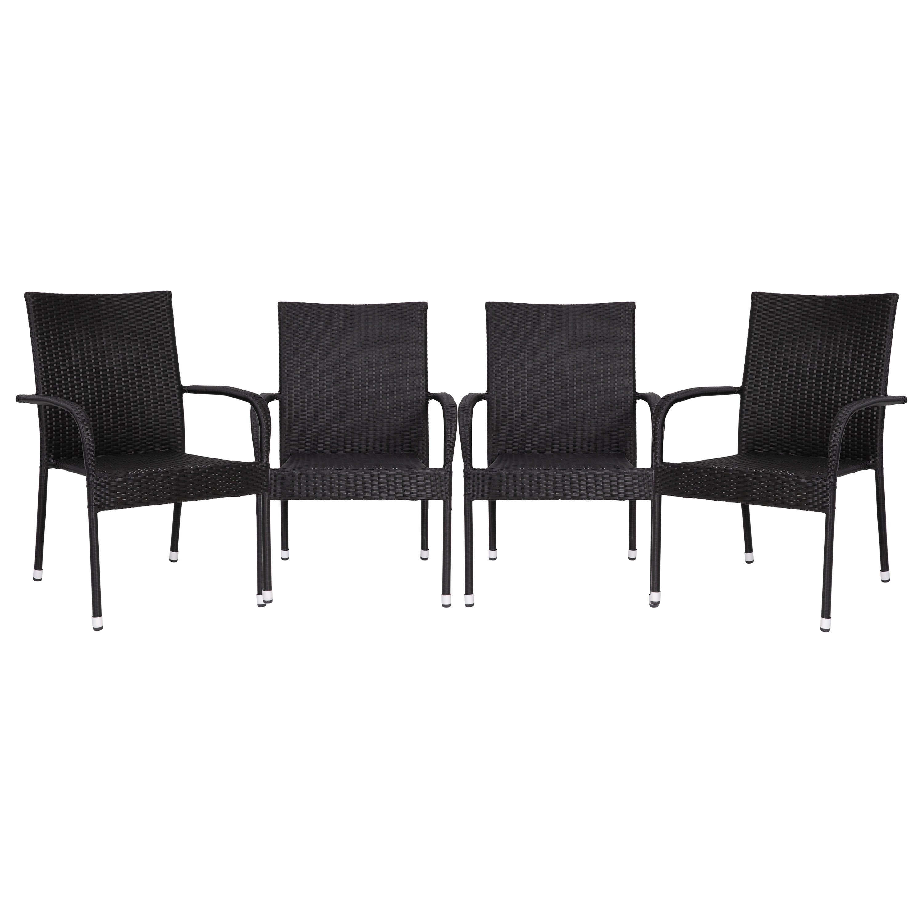 wicker and steel chairs