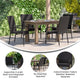 Black |#| Indoor/Outdoor Stacking Steel Framed Black Wicker Dining Armchairs - 4 Pack
