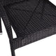 Black |#| Indoor/Outdoor Stacking Steel Framed Black Wicker Dining Armchairs - 4 Pack