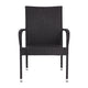 Black |#| Indoor/Outdoor Stacking Steel Framed Black Wicker Dining Armchairs - 4 Pack