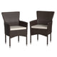 Espresso/Cream |#| Indoor/Outdoor Espresso Wicker Wrapped Steel Frame Patio Chairs & Cream Cushions