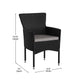 Black/Gray |#| Indoor/Outdoor Black Wicker Wrapped Steel Frame Patio Chairs & Cream Cushions