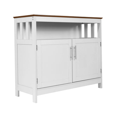 Mayfield Classic Buffet and Sideboard with Double Door Storage Cabinet and Open Storage Shelf