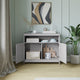 Gray |#| Classic Sideboard and Buffet Cabinet with Open and Closed Storage - Gray