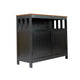 Walnut Top/Black Frame |#| Classic Sideboard and Buffet Cabinet with Open and Closed Storage - Black/Walnut