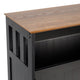 Walnut Top/Black Frame |#| Classic Sideboard and Buffet Cabinet with Open and Closed Storage - Black/Walnut