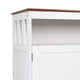 Walnut Top/White Frame |#| Classic Sideboard and Buffet Cabinet with Open and Closed Storage - White/Walnut