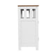 Walnut Top/White Frame |#| Classic Sideboard and Buffet Cabinet with Open and Closed Storage - White/Walnut