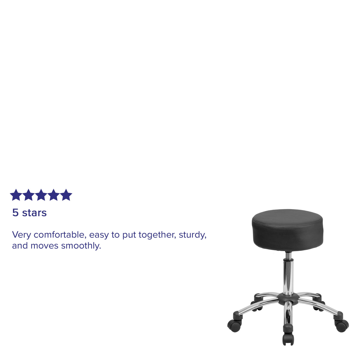 Backless Black Adjustable Multi-Purpose Ergonomic Stool With Chrome Base