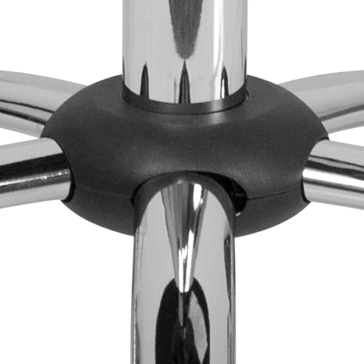 Backless Black Adjustable Multi-Purpose Ergonomic Stool With Chrome Base