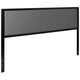 Dark Gray,King |#| King Size Upholstered Metal Panel Headboard in Dark Gray Fabric