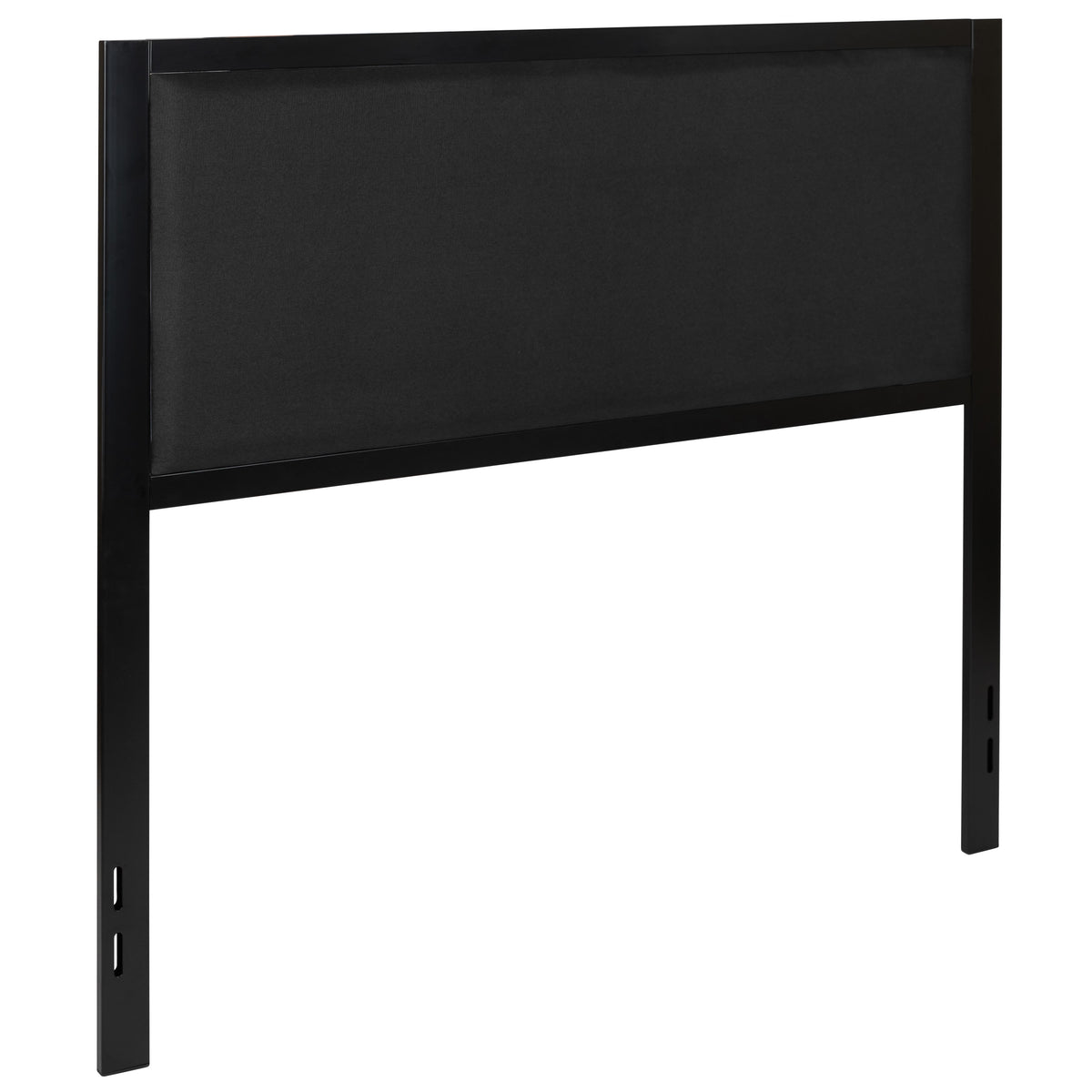 Black,Full |#| Full Size Upholstered Metal Panel Headboard in Black Fabric