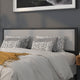 Light Gray,King |#| King Size Upholstered Metal Panel Headboard in Light Gray Fabric