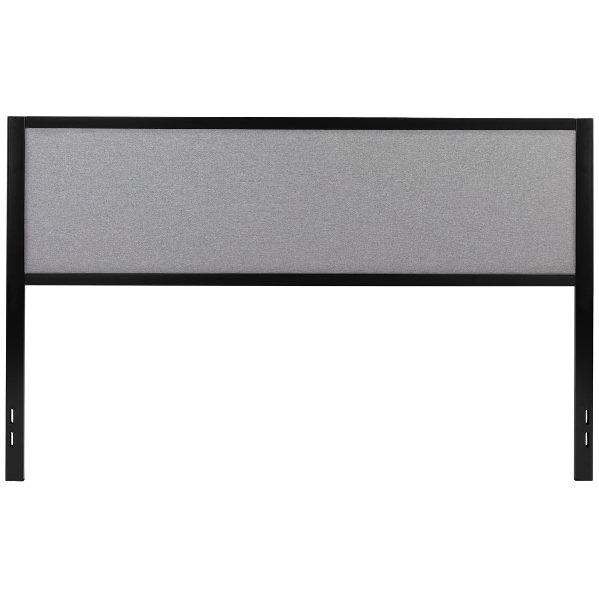 Light Gray,King |#| King Size Upholstered Metal Panel Headboard in Light Gray Fabric