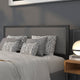 Dark Gray,Queen |#| Queen Size Upholstered Metal Panel Headboard in Dark Gray Fabric