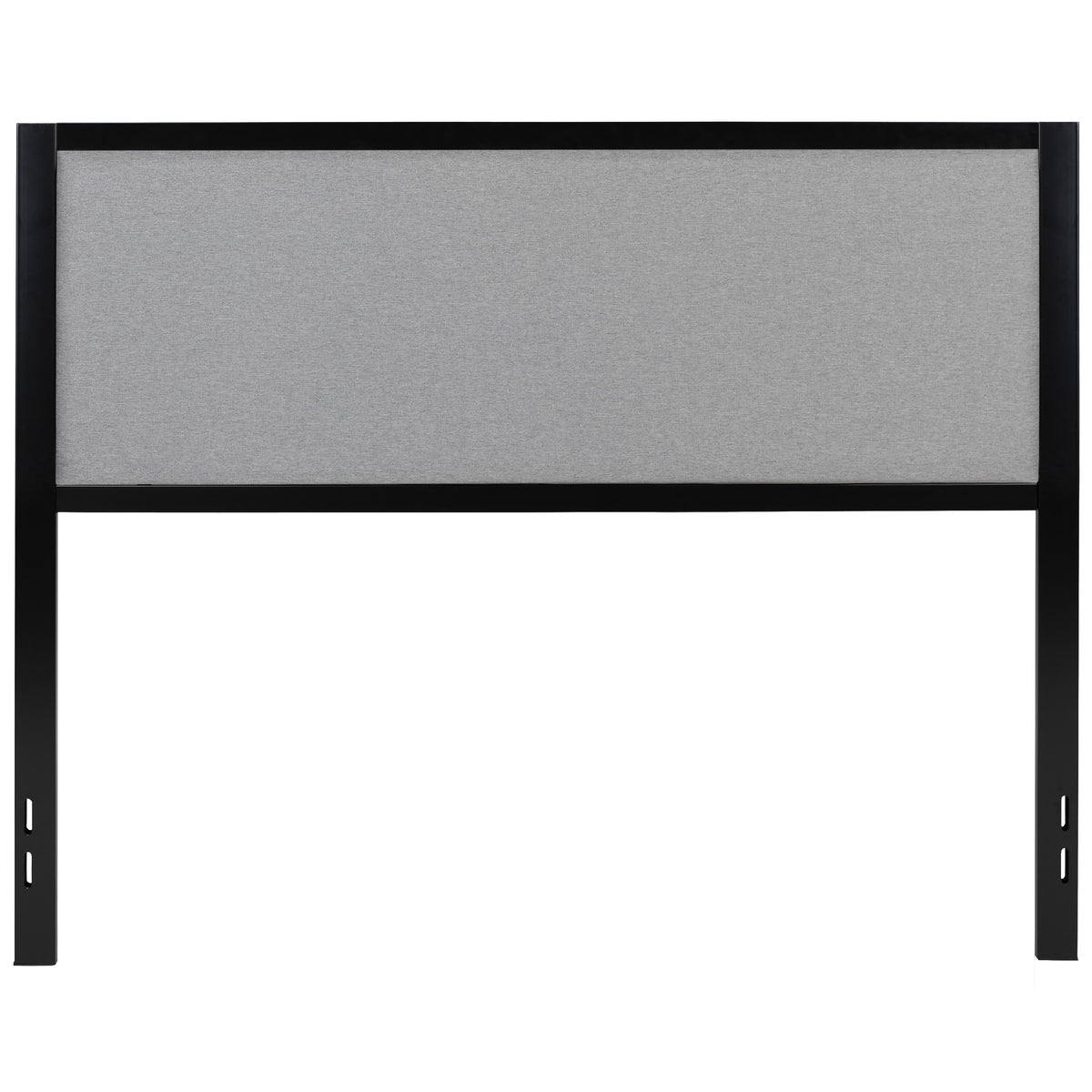 Light Gray,Queen |#| Queen Size Upholstered Metal Panel Headboard in Light Gray Fabric