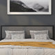 Dark Gray,King |#| King Size Upholstered Metal Panel Headboard in Dark Gray Fabric