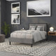 Dark Gray,Full |#| Full Size Upholstered Metal Panel Headboard in Dark Gray Fabric