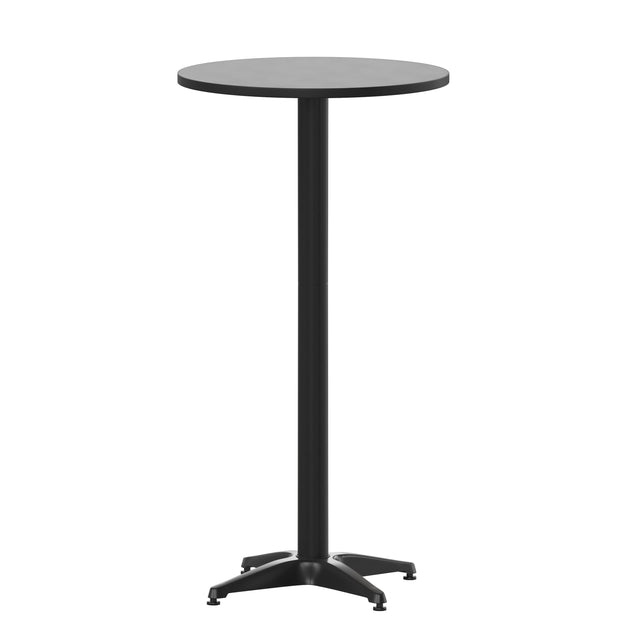 Mellie 23.5" Round Aluminum Indoor-Outdoor Bar Height Table - View 1