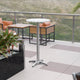 Aluminum |#| Indoor/Outdoor 23.5"H Aluminum Round Bar Height Table with Cross Base