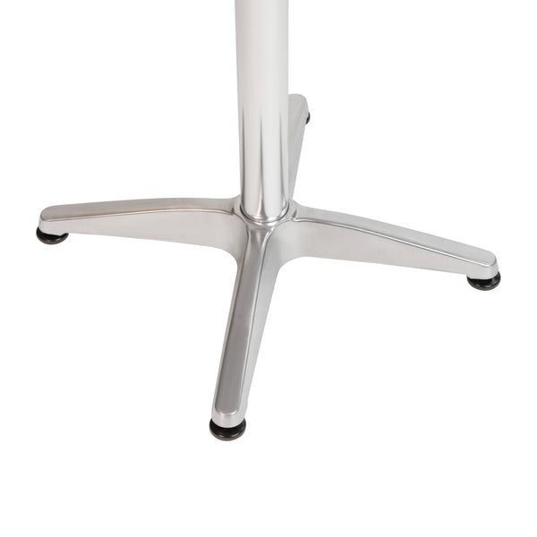 Aluminum |#| Indoor/Outdoor 23.5"H Aluminum Round Bar Height Table with Cross Base