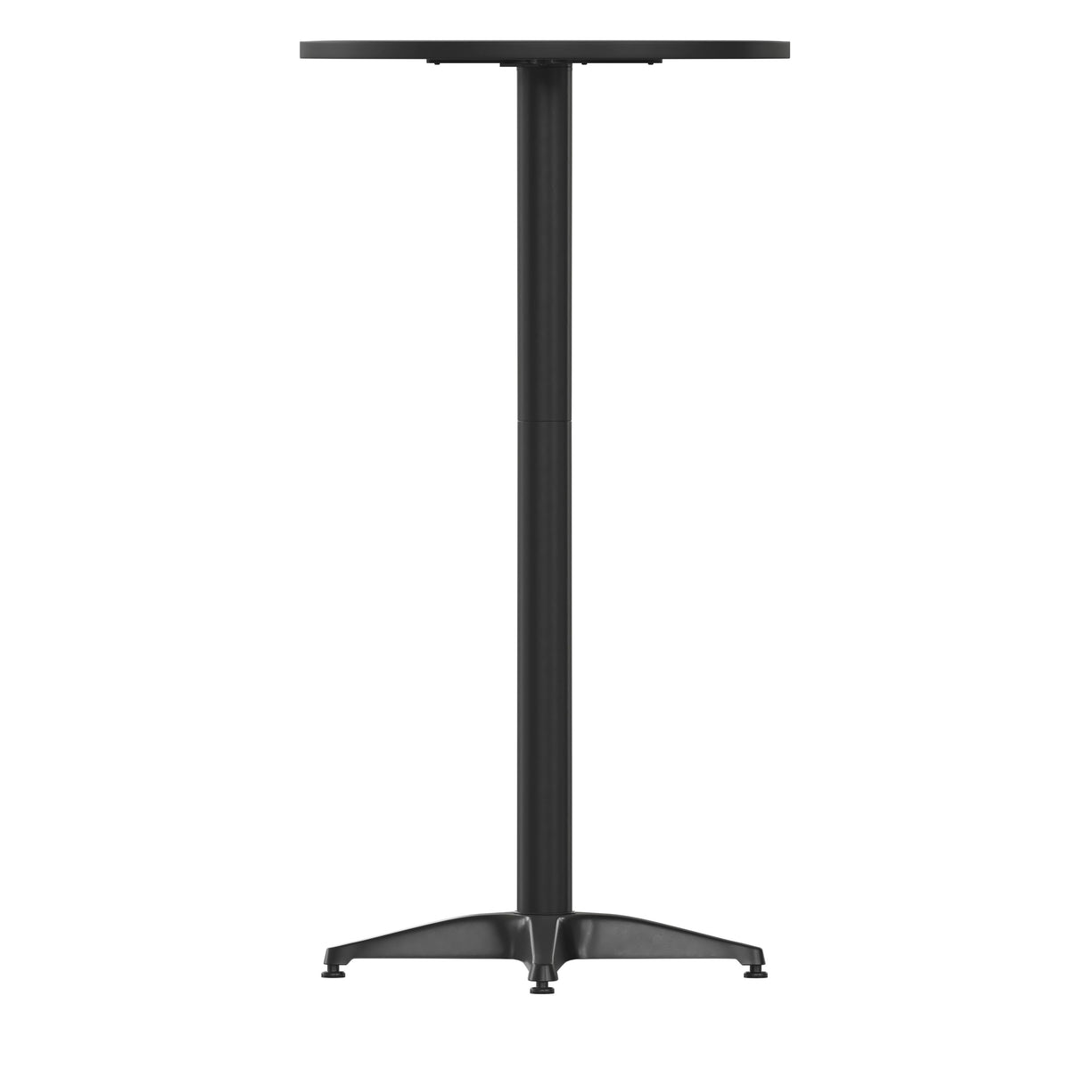 Black |#| Indoor/Outdoor 23.5" Round Aluminum Bar Height Table with Cross Base - Black