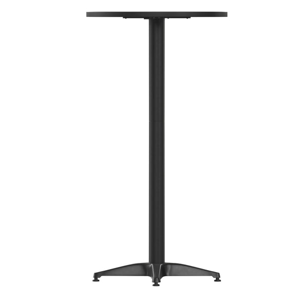 Black |#| Indoor/Outdoor 23.5" Round Aluminum Bar Height Table with Cross Base - Black